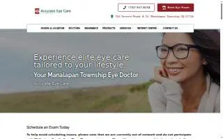 Accurate Eye Care website
