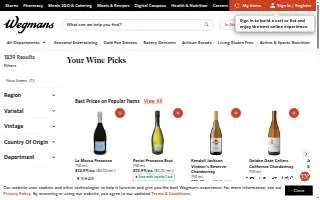 Wegmans Wine, Liquor & Beer of Manalapan website