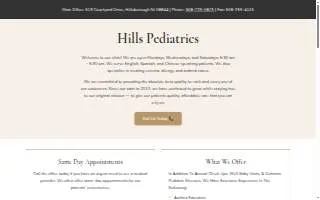 Hills Pediatrics website