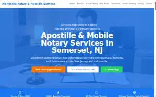 IHT Mobile Notary & Apostille Services of Manville website