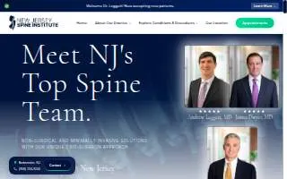 NJ Spine & Orthopedic website