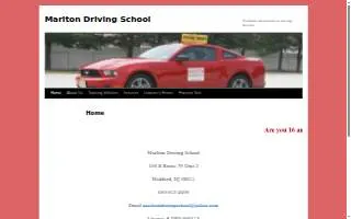 Marlton Driving School website