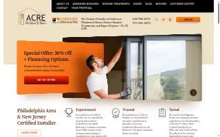 Acre Windows & Doors of Cherry Hill website