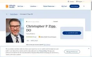 Christopher P Zipp, DO website