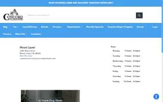 Concord Pet Foods & Supplies of Mount Laurel website