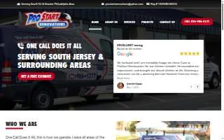 Pro Start Renovations website