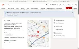 Walgreens Pharmacy at Robert Wood Johnson University Hosp website