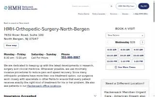 HMH - Orthopedic Surgery - North Bergen website