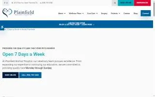 Plainfield Animal Hospital website