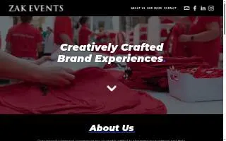 Zak Events INC website