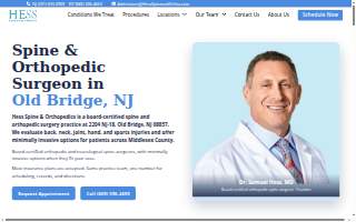 Hess Spine and Orthopedics - Old Bridge website