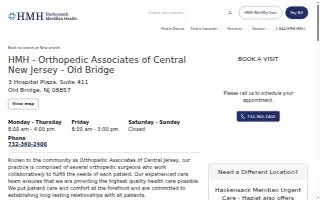 HMH - Orthopedics - Old Bridge website