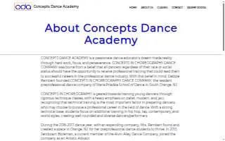 Concepts Dance Academy of Orange website