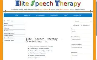 Elite Speech Therapy of Orange website