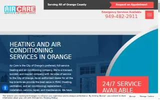 Heating & Air Conditioning City of Orange website