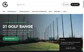 21 Golf Range Powered by Toptracer website