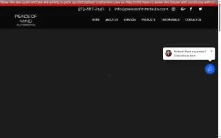 Peace of Mind Automotive website