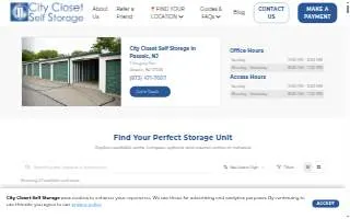 City Closet Self Storage of Passaic website