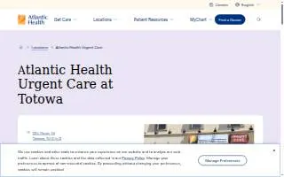 Atlantic Health Urgent Care of Paterson website