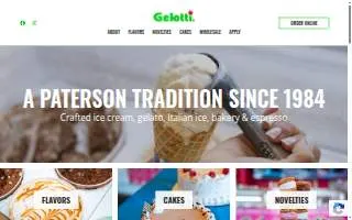Gelotti Ice Cream website