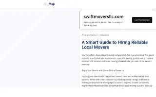Swift Moving Services LLC website
