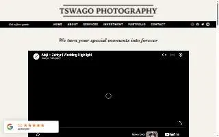 Tswago Photography website
