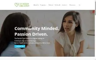 The Passion Care Center website