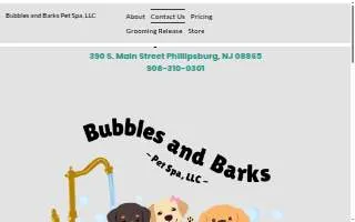 Bubbles and Barks Pet Spa website