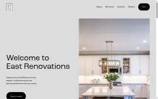 East Renovations website