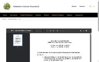 Children's Corner Preschool River website