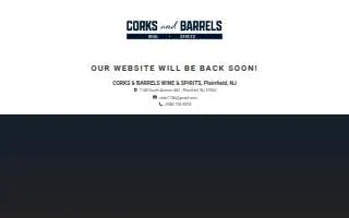Corks & Barrels Wine & Spirits of Plainfield website