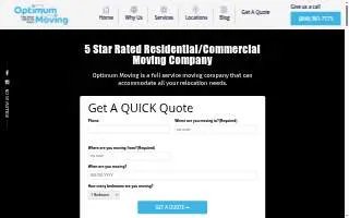 Optimum Moving of Plainfield website