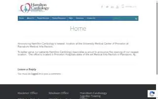 Hamilton Cardiology Associates website