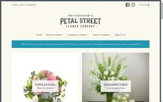Petal Street Flower Company website