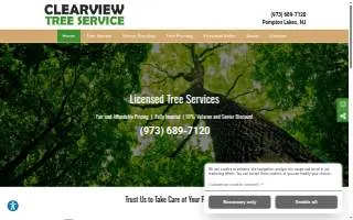 Clearview Tree Service of Pompton Lakes website