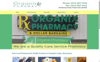 Organix Pharmacy of Pompton Lakes website