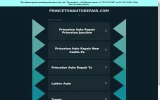Princeton Auto Repair website