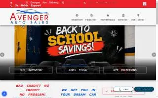Avenger Auto Sales website