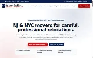 University Van Lines website