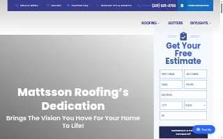 Mattsson Roofing of Ramsey website