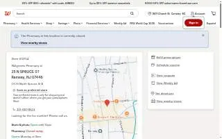 Walgreens Pharmacy of Ramsey website
