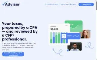 Advisor Tax Prep website