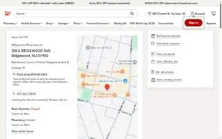 Walgreens of Ridgewood website