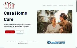 Casa Home Care Inc website