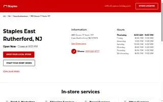 Staples of Rutherford website