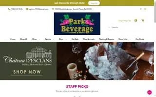 Park Beverage - Fine Wine & Spirits website