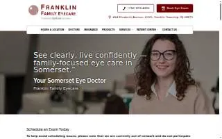 Franklin Family Eyecare website