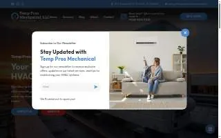 Temp Pros Mechanical, LLC website