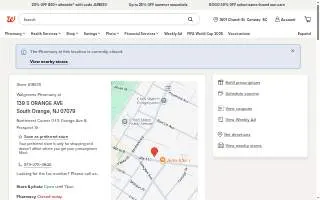 Walgreens of South Orange website