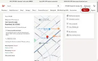 Walgreens of Plainfield website